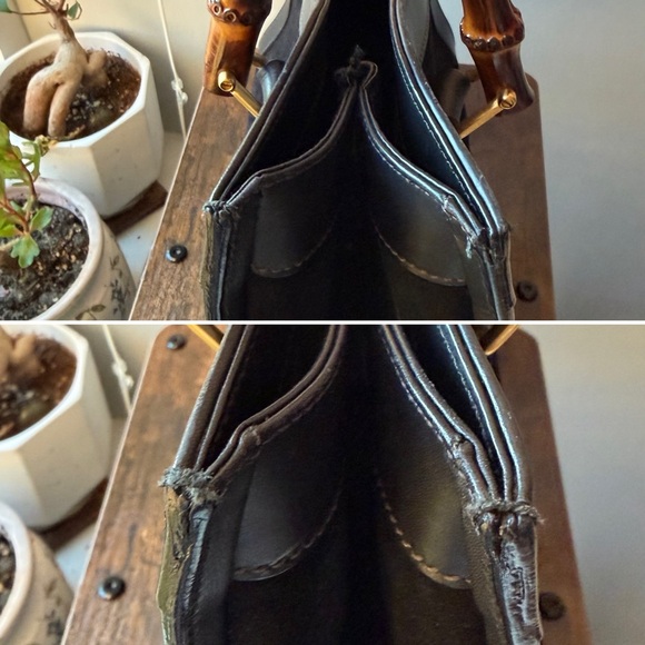 Gucci Diana Black Suede/Leather Bamboo Handle Tote - Vintage - Picture 5 of 15